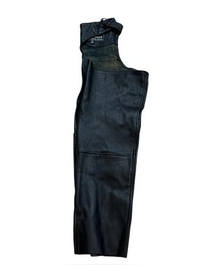 Mega Force Men’s Black Right Leg Black Leather Chap Size Medium